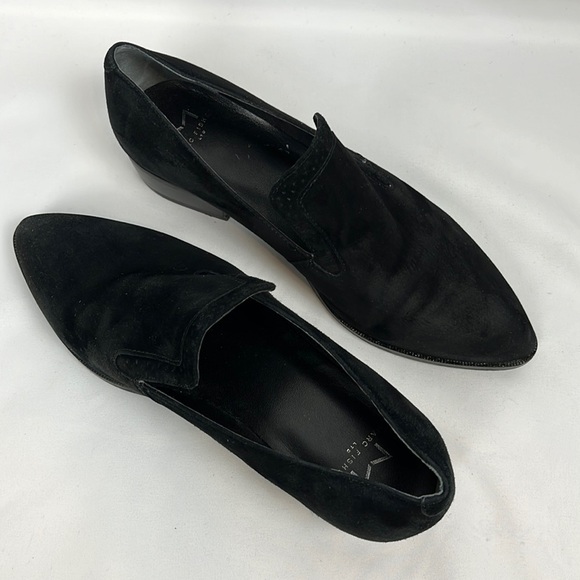 Marc Fisher Kassie Leather Slip on Loafers Black Shoes Size 6.5 - Picture 1 of 8